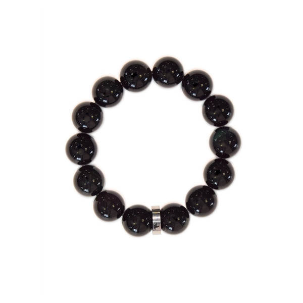Bracelet Obsidienne Noire Perles rondes 14 mm