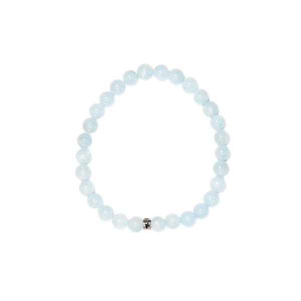 Bracelet Aigue-Marine Perles rondes 6 mm