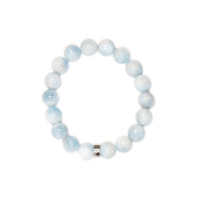 Bracelet Aigue-Marine Perles rondes 10 mm