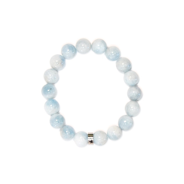 Bracelet Aigue-Marine Perles rondes 10 mm