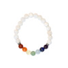 Bracelet 7 Chakras Pierre de lune Perles rondes 8 mm
