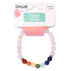 Bracelet 7 Chakras Quartz rose Perles rondes 8 mm