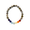 Bracelet 7 Chakras Labradorite Perles rondes 8 mm
