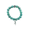 Bracelet Amazonite Perles rondes 10 mm Breloque Yoga Arbre