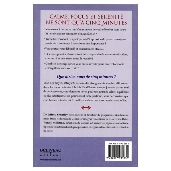 Cinq bonnes minutes le matin - 100 exercices pour vous aider à rester calme et garder le focus toute la journée