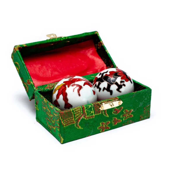 Boules de santé Qi Gong Phénix et dragon -- 4 cm