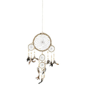 Capteur de rêves en chanvre naturel M -- 15.5x47 cm