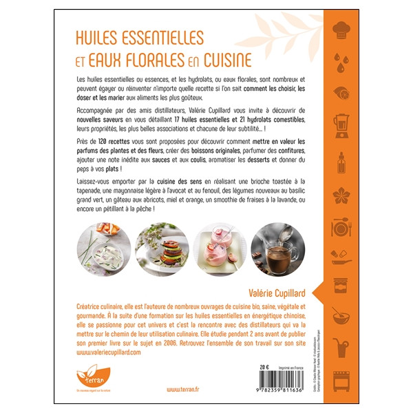 Huiles essentielles et eaux florales en cuisine