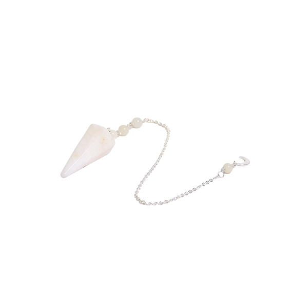 Pendule Hexagonal en Pierre de lune et charm Lune