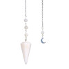 Pendule Hexagonal en Pierre de lune et charm Lune