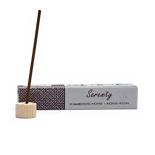Emballé par 12, Encens aux herbes sans bambou avec support Serenity -- 34 g