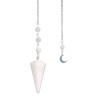 Pendule Hexagonal en Pierre de lune et charm Lune