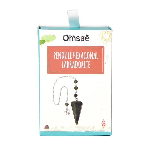 Pendule Hexagonal en Labradorite et charm Pentacle