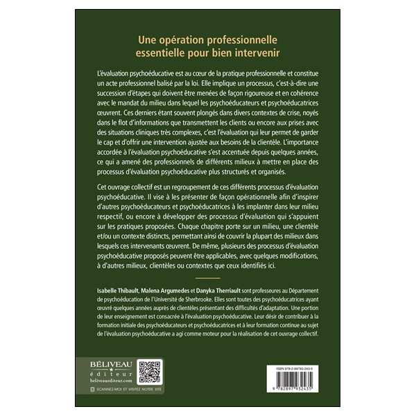 L'évaluation psychoéducative - Une opération professionnelle aux multiples facettes