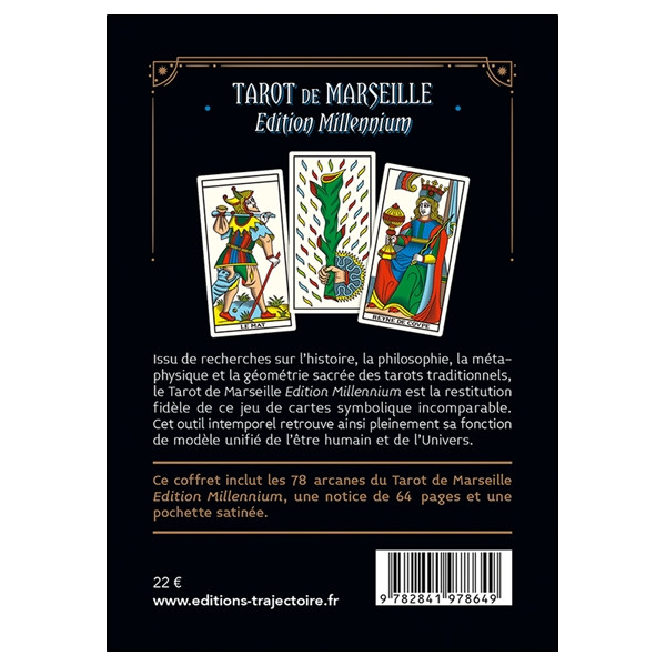 Tarot de Marseille édition Millennium - 78 arcanes & la notice - Coffret