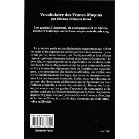 Vocabulaire des Francs-Maçons - Grade d'Apprenti, de Compagnon et de Maître