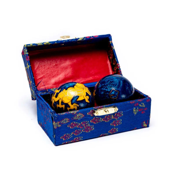 Boules de santé Qi Gong Dragon jaune -- 4 cm