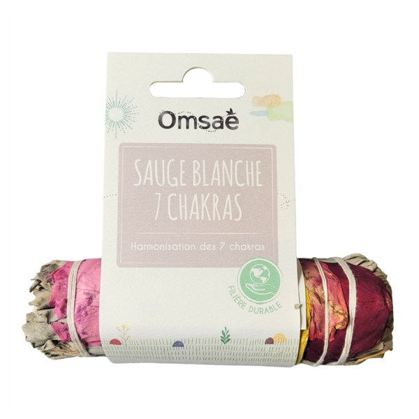 Bâton de Sauge blanche 7 Chakras 10 cm
