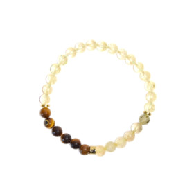 Bracelet Chakra Plexus solaire Perles rondes 6 mm