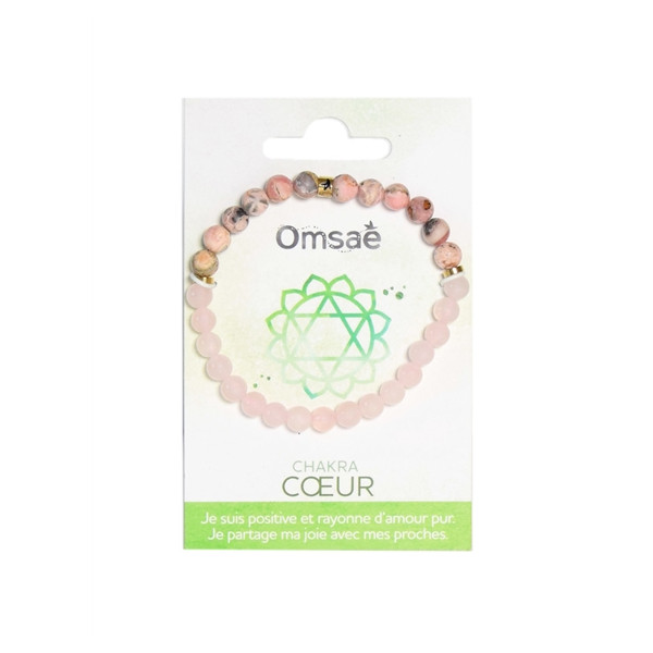 Bracelet Chakra du Cur Perles rondes 6 mm