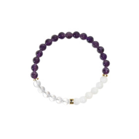 Bracelet Chakra Couronne Perles rondes 6 mm