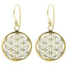 Boucles d'oreilles dorées fleur de vie en laiton -- 2.5 cm