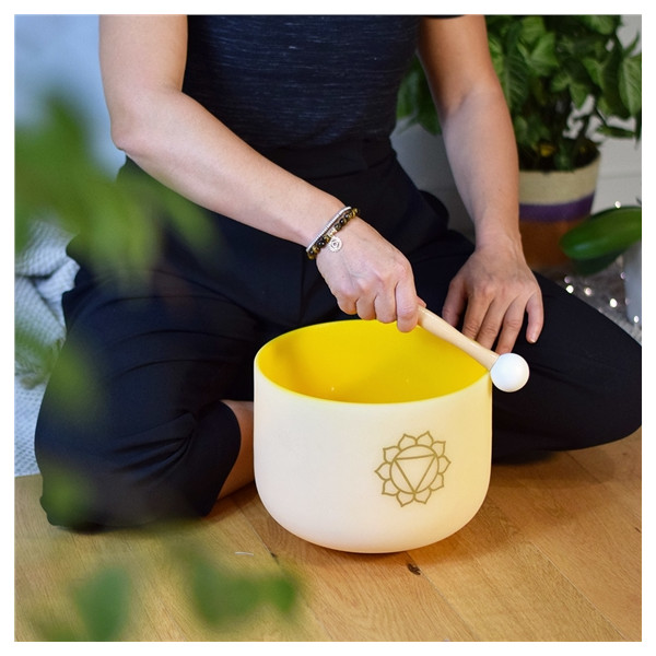 Bol chantant en Cristal Chakra Plexus solaire