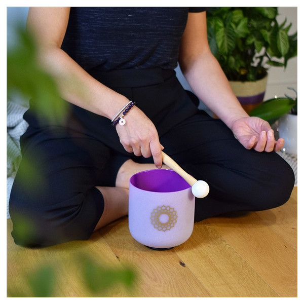 Bol chantant en Cristal Chakra Couronne