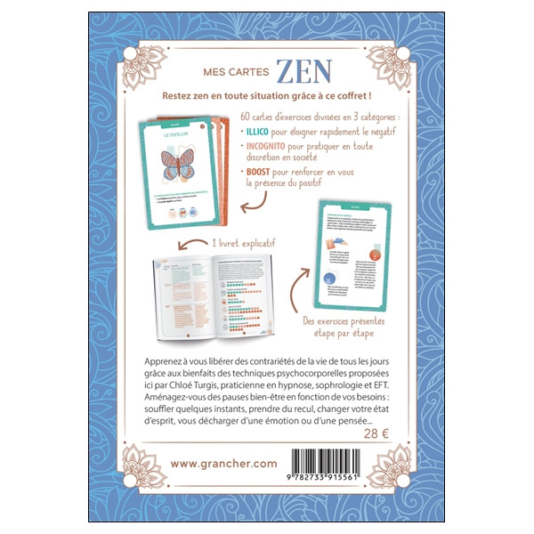 Mes cartes Zen - 60 cartes d'exercices pour cultiver la sérénité dans votre quotidien - Coffret
