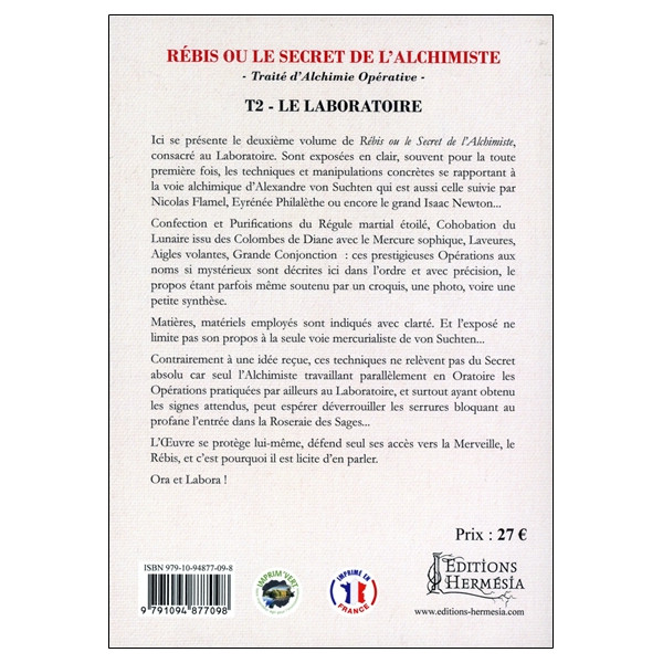 Rébis ou le secret de l'alchimiste - Traité d'alchimie opérative Tome 2 - Le laboratoire