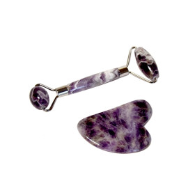 Coffret de Massage pour le Visage en Améthyste