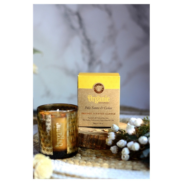 Bougie parfumée Organic Purification Palo Santo et Cèdre 200 grs