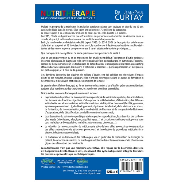 Nutrithérapie - Bases scientifiques et pratique médicale - Tomes 1, 2 et 3