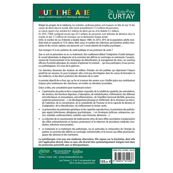Nutrithérapie - Bases scientifiques et pratique médicale - Tomes 1, 2 et 3