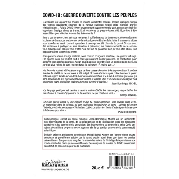 Covid-19 guerre ouverte contre les peuples - Décryptage des mensonges et de la folie ambiante