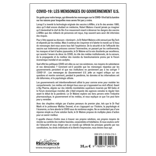 COVID-19 - Les mensonges du gouvernement U.S. - Clefs pour une bio-éthique rigoureuse