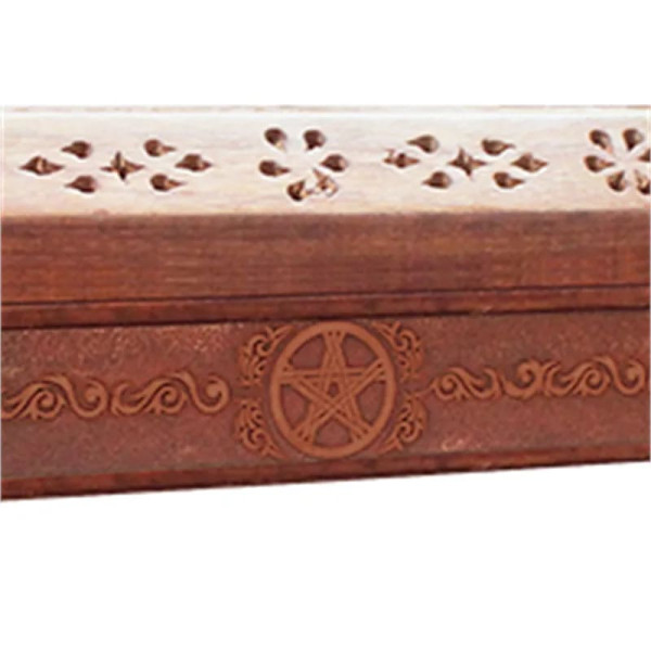 Emballé par 2, Porte bÃ¢tons d'encens avec réceptacle Pentacle -- 31x5.5x6