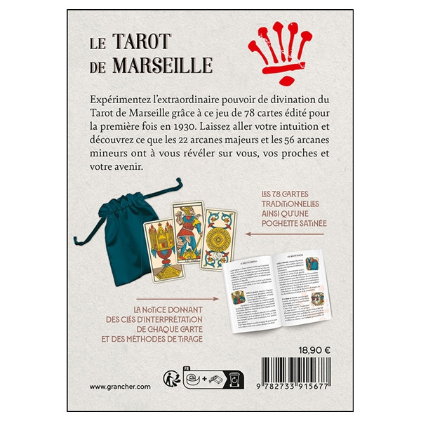 Le Tarot de Marseille - Les 78 cartes traditionnelles & 1 notice - Coffret
