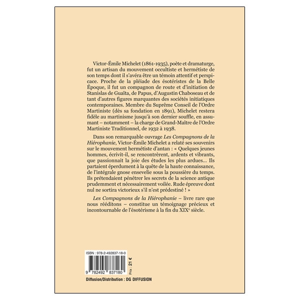 Les compagnons de la Hiérophanie - Souvenirs du mouvement hermétiste à la fin du XIXe siècle