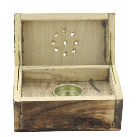 Boîte Porte-encens Cône en Bois de manguier Rectangulaire