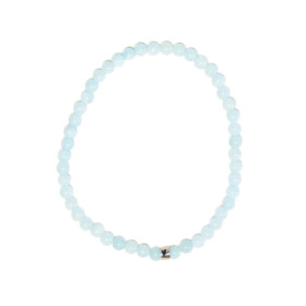 Bracelet Aigue-Marine Perles rondes 4 mm