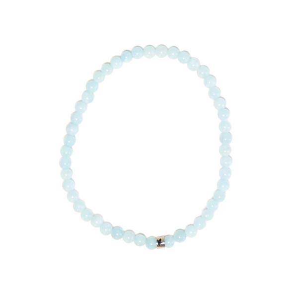 Bracelet Aigue-Marine Perles rondes 4 mm