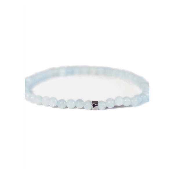 Bracelet Aigue-Marine Perles rondes 4 mm