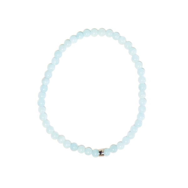 Bracelet Aigue-Marine Perles rondes 4 mm