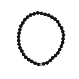 Bracelet Tourmaline Noire Perles rondes 4 mm
