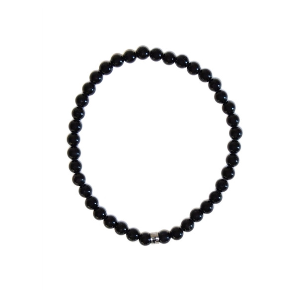 Bracelet Tourmaline Noire Perles rondes 4 mm