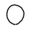 Bracelet Tourmaline Noire Perles rondes 4 mm