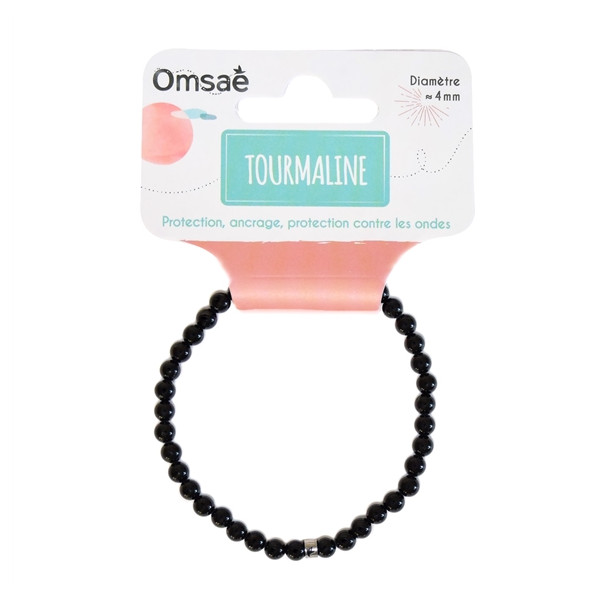 Bracelet Tourmaline Noire Perles rondes 4 mm