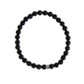 Bracelet Tourmaline Noire Perles rondes 6 mm