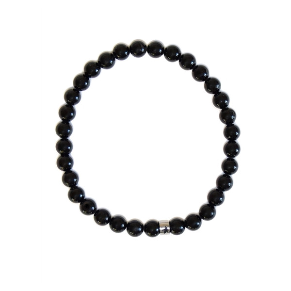 Bracelet Tourmaline Noire Perles rondes 6 mm
